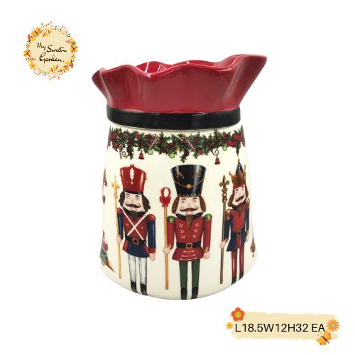 Christmas Nutcrackers Porcelain Containers with Lid