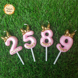 Ribbon Pink Happy Birthday Numbered Candle