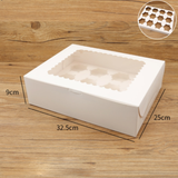 Solid White Cupcake Box (Transparent Window)