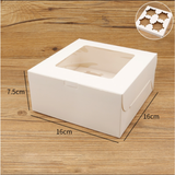 Solid White Cupcake Box (Transparent Window)