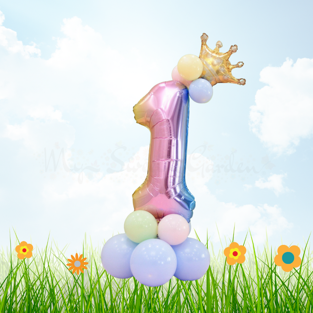 32" Number Foil Balloon Column