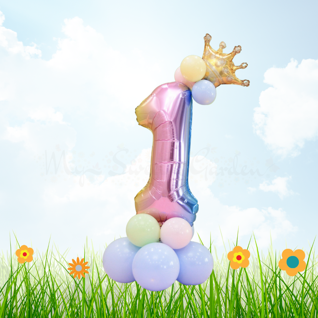 32" Number Foil Balloon Column