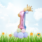32" Number Foil Balloon Column