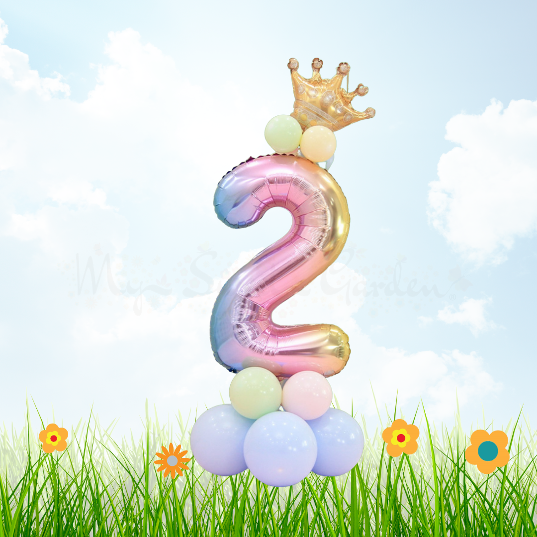 32" Number Foil Balloon Column