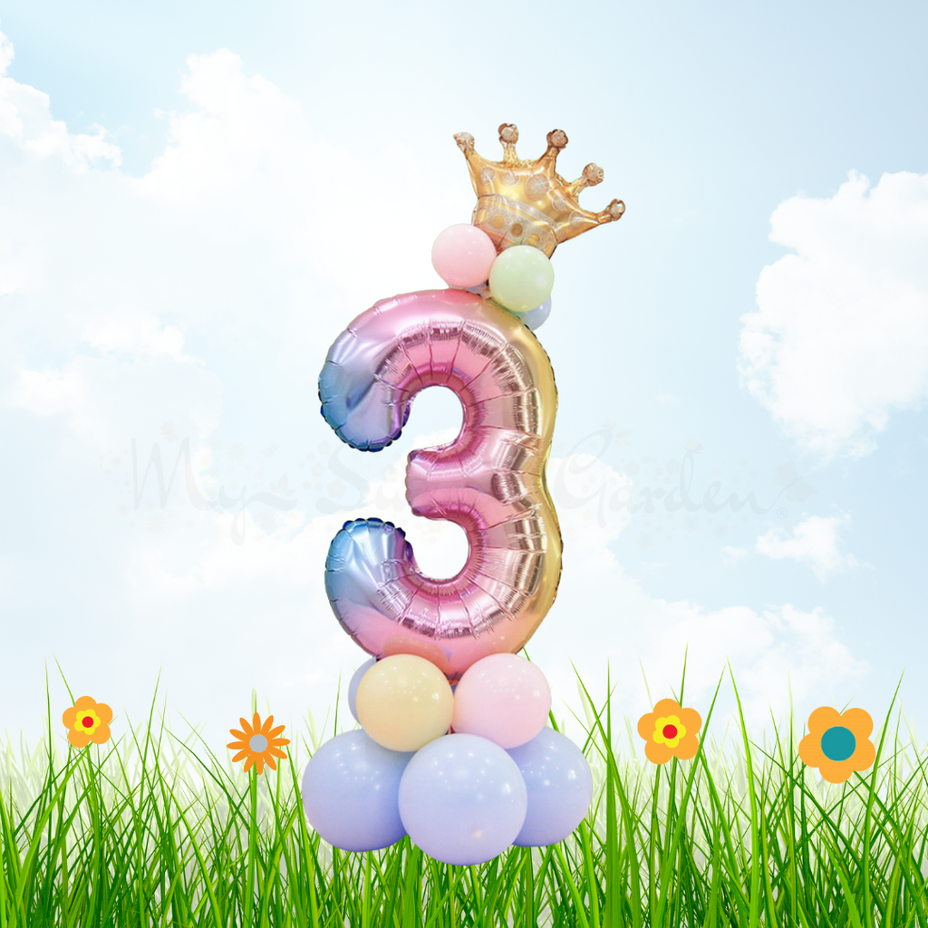 32" Number Foil Balloon Column