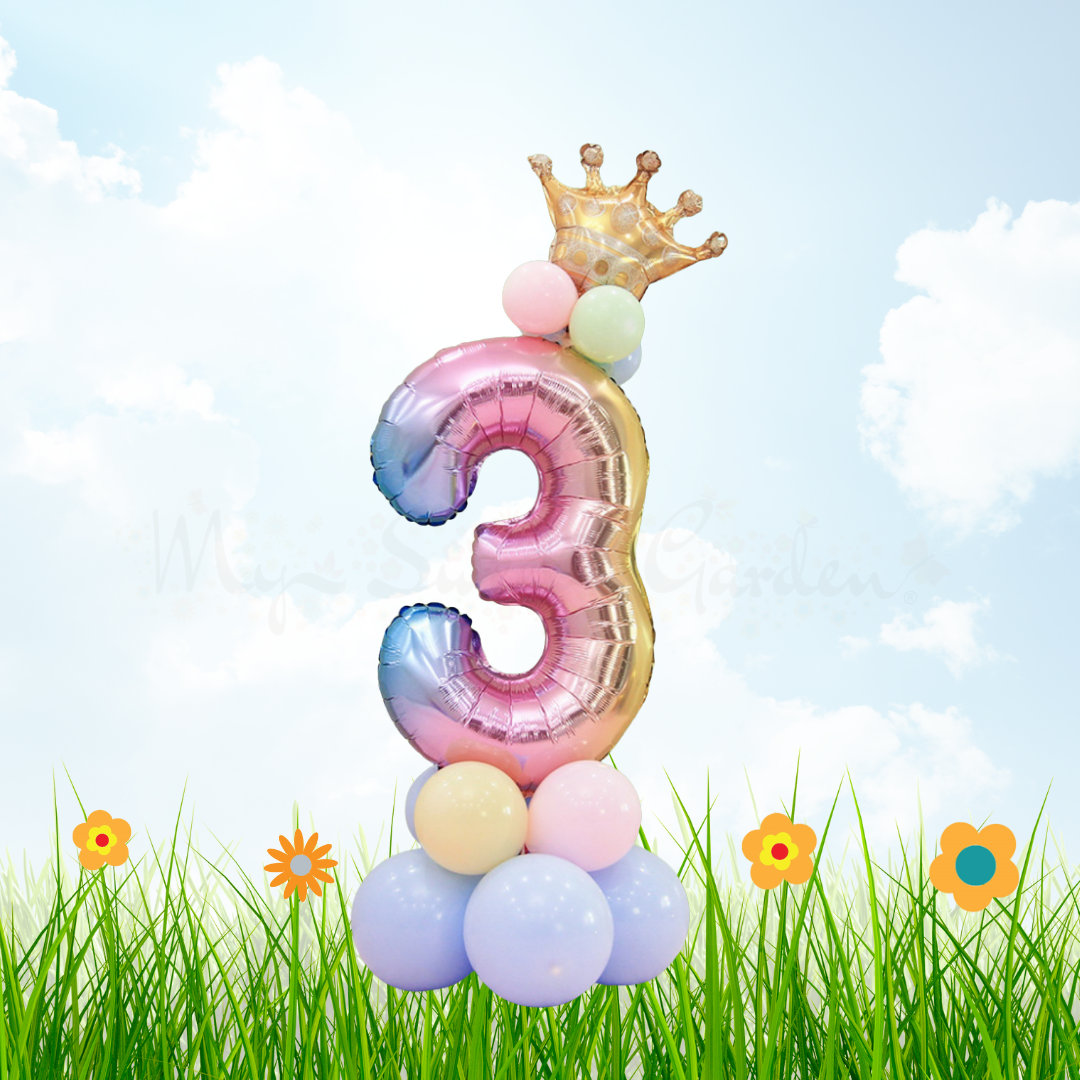 32" Number Foil Balloon Column