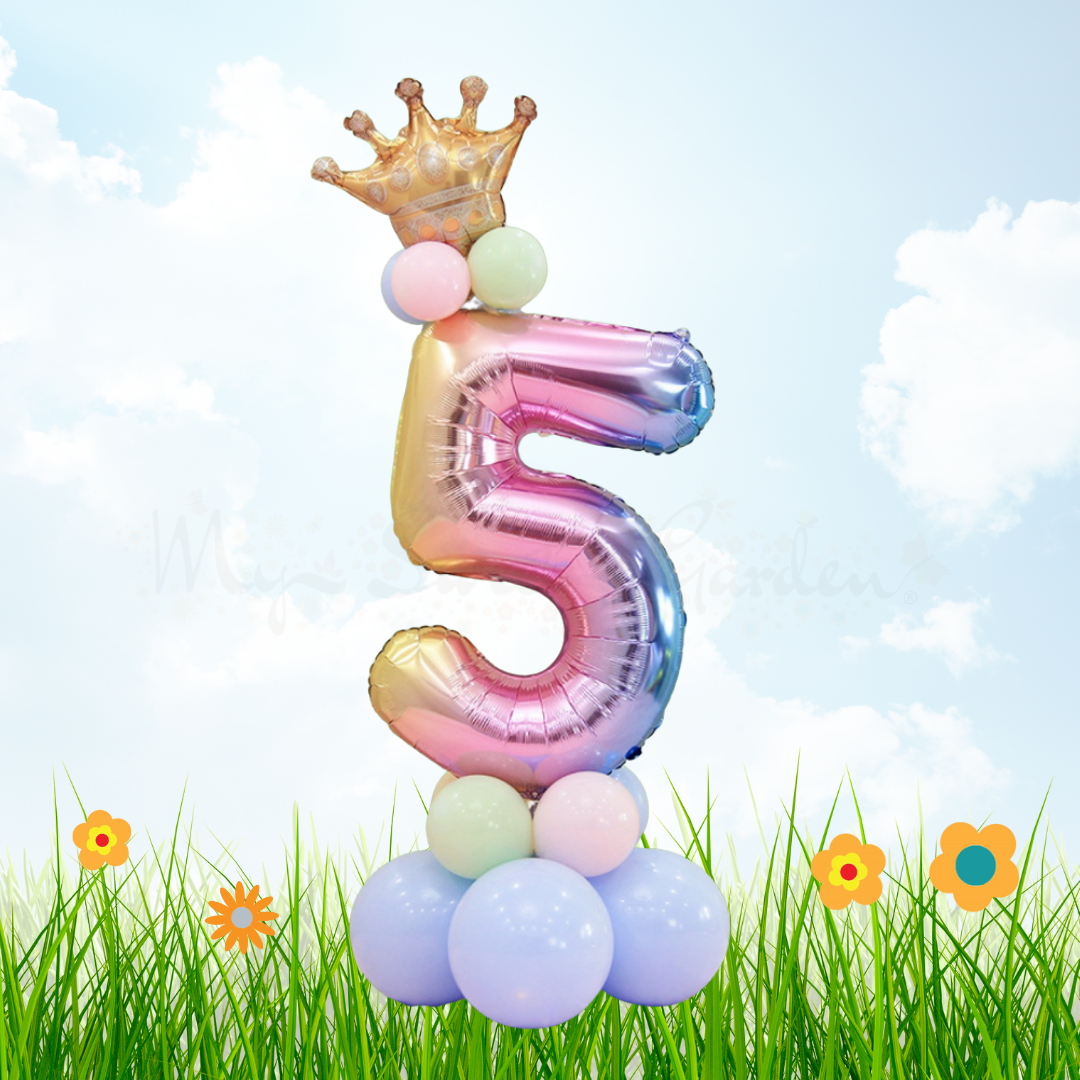32" Number Foil Balloon Column