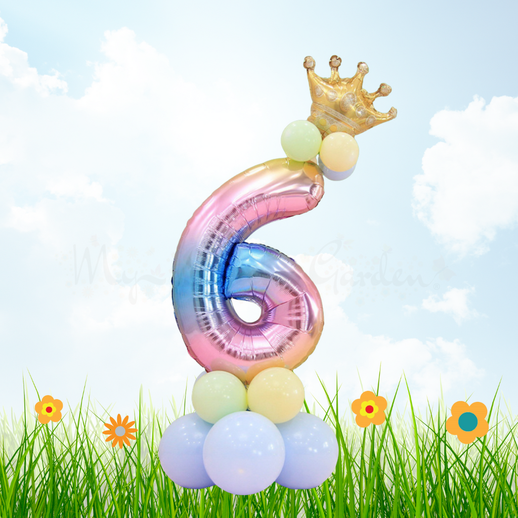 32" Number Foil Balloon Column