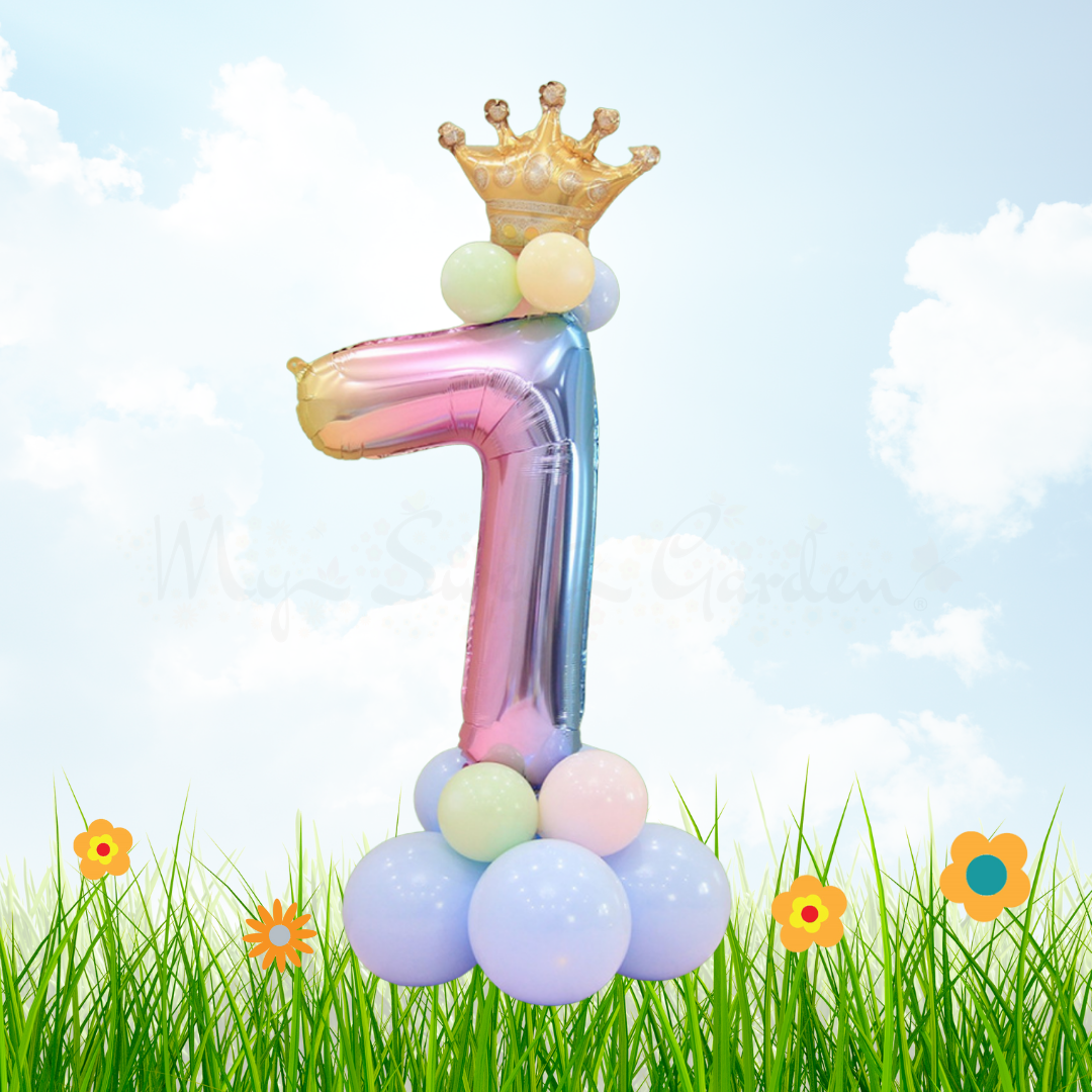 32" Number Foil Balloon Column