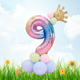 32" Number Foil Balloon Column