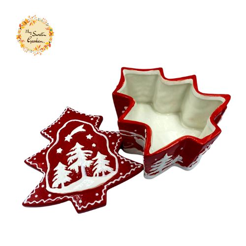 Christmas Tree Porcelain Containers with Lid