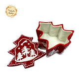 Christmas Tree Porcelain Containers with Lid
