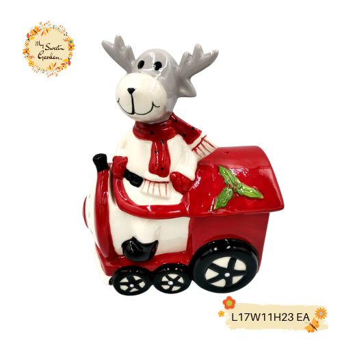 Christmas Reindeer Porcelain Containers with Lid