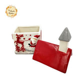 Christmas House Porcelain Containers with Lid