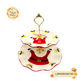 Christmas Two-Tiered Porcelain Serving Stands