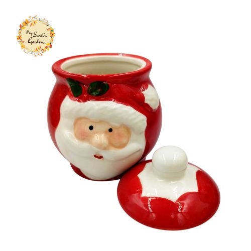 Christmas Santa Porcelain Round Containers with Lid