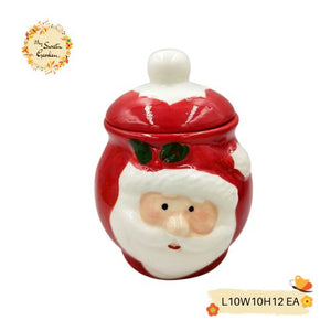 Christmas Santa Porcelain Round Containers with Lid