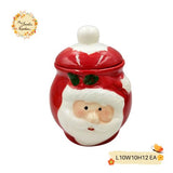 Christmas Santa Porcelain Round Containers with Lid