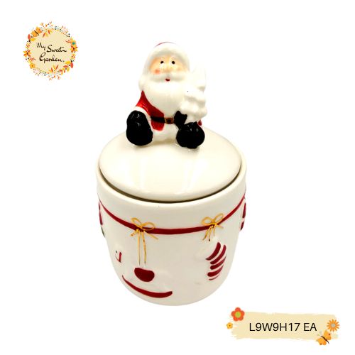 Christmas Santa Porcelain Round Containers with Lid