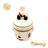 Christmas Santa Porcelain Round Containers with Lid