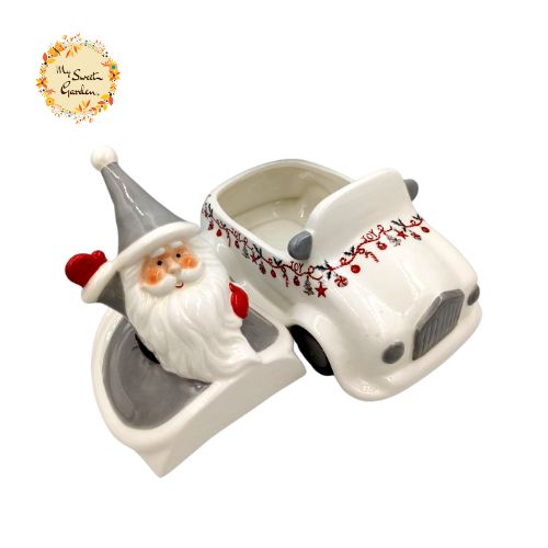 Christmas Santa Vehicle Porcelain Containers with Lid