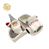 Christmas Santa Vehicle Porcelain Containers with Lid
