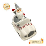 Christmas Santa Vehicle Porcelain Containers with Lid