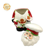 Christmas Santa Chef Set Porcelain Containers with Lid