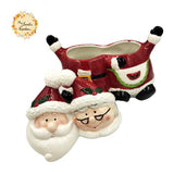 Christmas Santa Couple Porcelain Containers with Lid