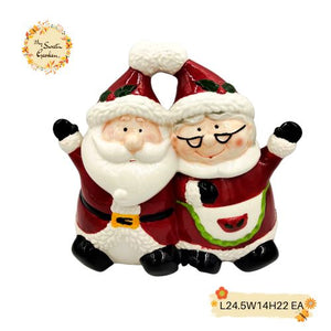 Christmas Santa Couple Porcelain Containers with Lid