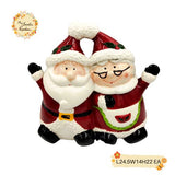 Christmas Santa Couple Porcelain Containers with Lid