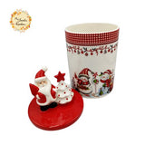 Christmas Santa Porcelain Round Containers with Lid