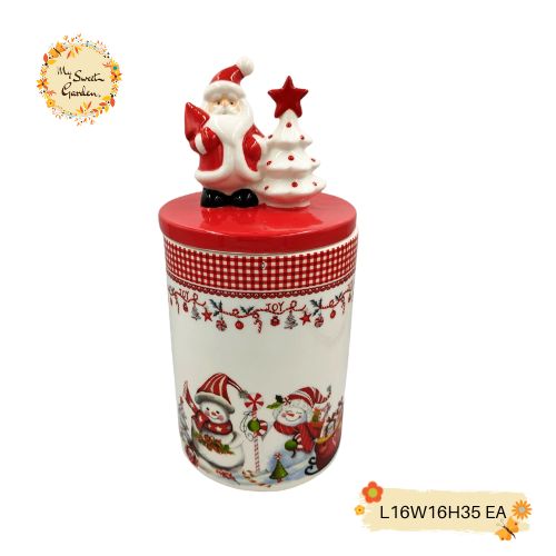 Christmas Santa Porcelain Round Containers with Lid