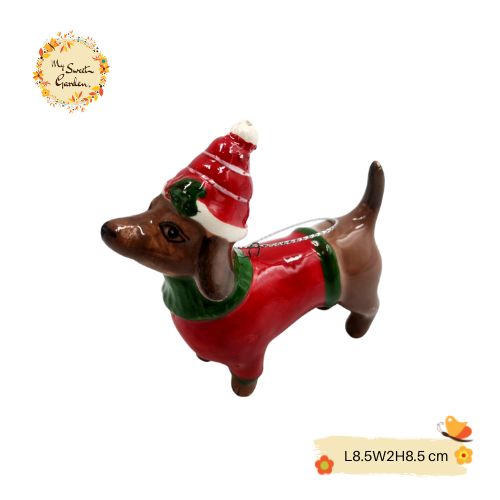 Christmas Santa Dog Porcelain Christmas Tree Hanging Decorations