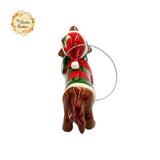 Christmas Santa Dog Porcelain Christmas Tree Hanging Decorations