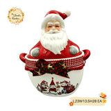 Christmas Santa Porcelain Round Containers with Lid