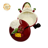 Christmas Santa Porcelain Round Containers with Lid