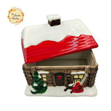 Christmas House Porcelain Containers with Lid