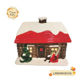 Christmas House Porcelain Containers with Lid