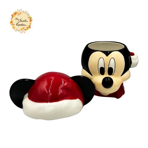 Christmas Santa Mickey Porcelain Container with Lid