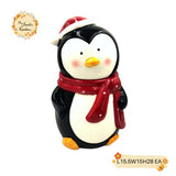 Christmas Santa Penguin Porcelain Container with Lid