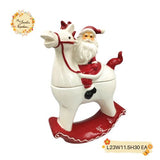 Christmas Santa Rocking Horse Containers with Lid