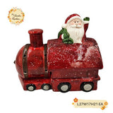 Christmas Santa Vehicle Porcelain Containers with Lid