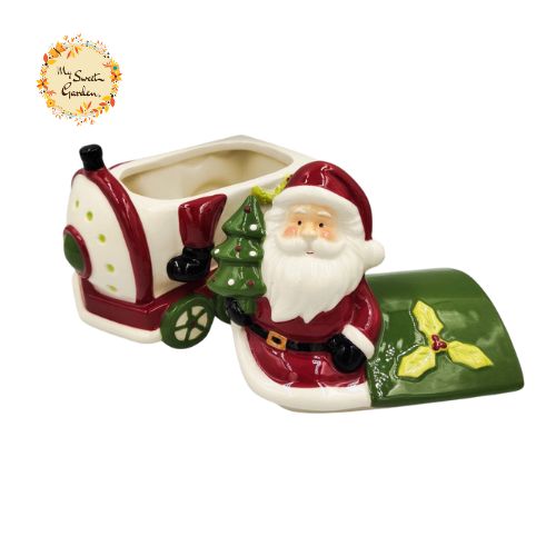 Christmas Santa Vehicle Porcelain Containers with Lid