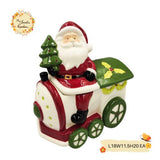 Christmas Santa Vehicle Porcelain Containers with Lid