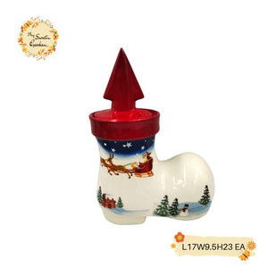 Christmas Snow Boot Porcelain Containers with Lid