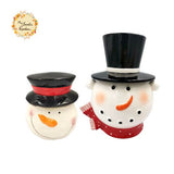 Christmas Snowman Porcelain Containers with Lid