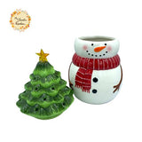 Snowman  (Full Sized) LED Porcelain Containers with Lid