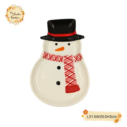 Christmas Snowman Porcelain Plates