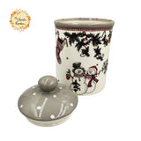 Christmas Snowman Porcelain Round Containers with Lid